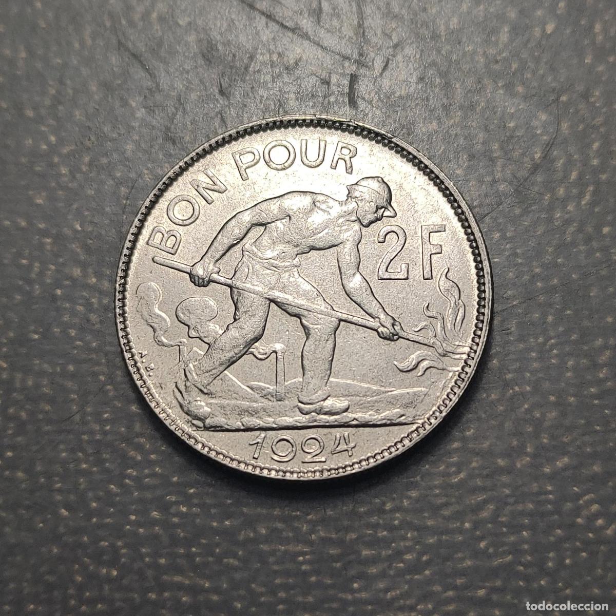 Monedas antiguas de Europa: LUXEMBURGO LUXEMBOURG BON POUR 2 FRANCS 1924 EBC/EBC+