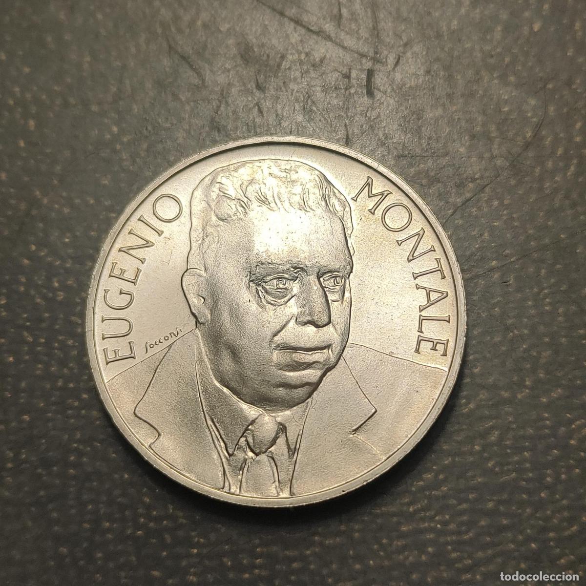 Monedas antiguas de Europa: ITALIA REPUBLICA 1000 LIRE 1996 EUGENIO MONTALE PLATA SC UNC