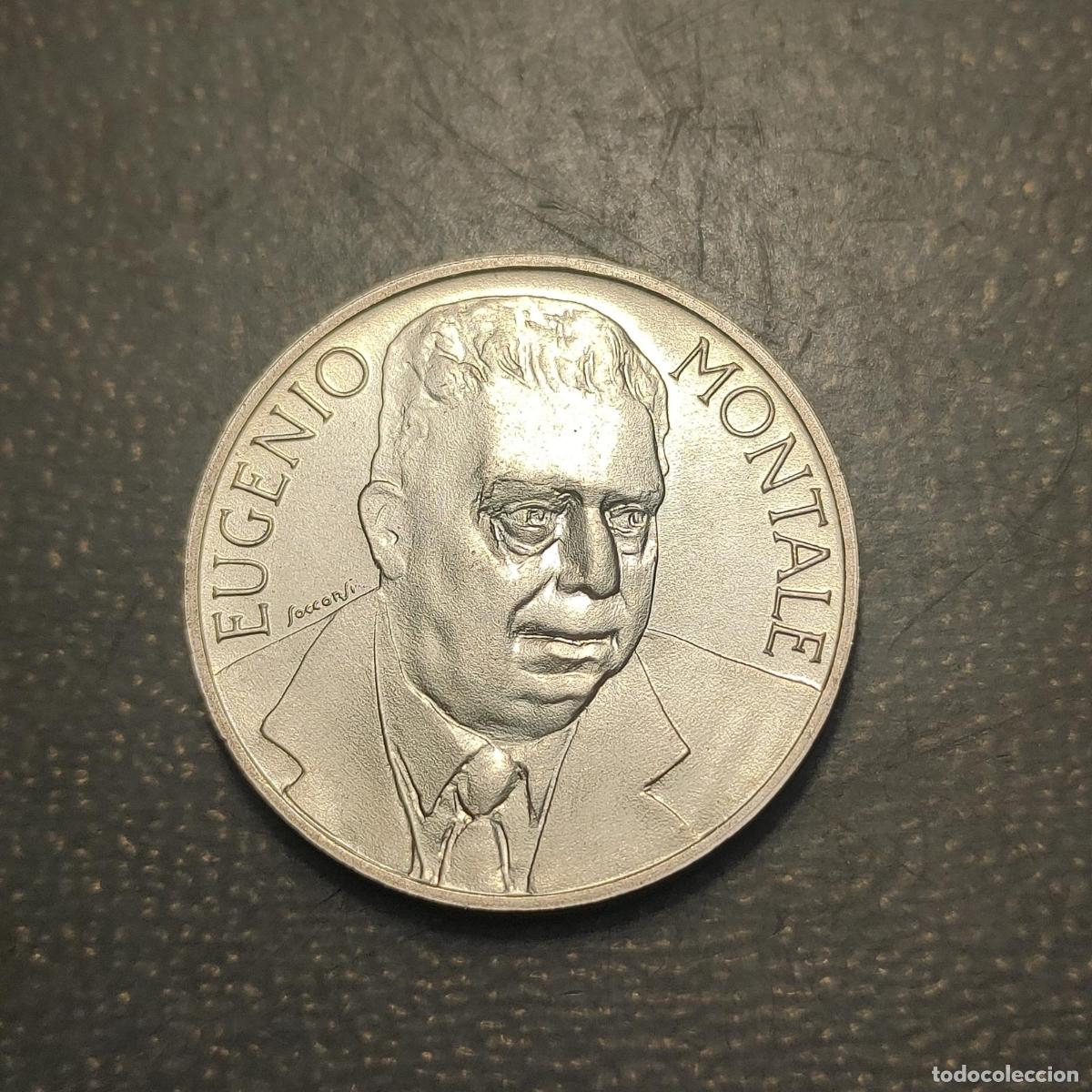 Monedas antiguas de Europa: ITALIA REPUBLICA 1000 LIRE 1996 EUGENIO MONTALE PLATA