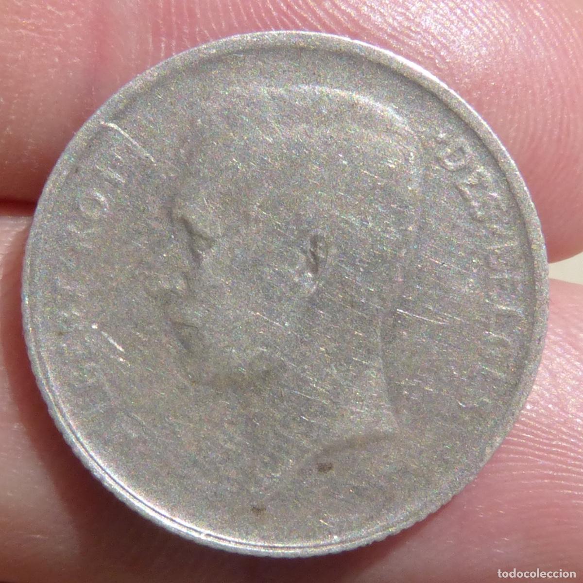 Monedas antiguas de Europa: 1 franc 1910, Belgica, 4,96gr. Plata.