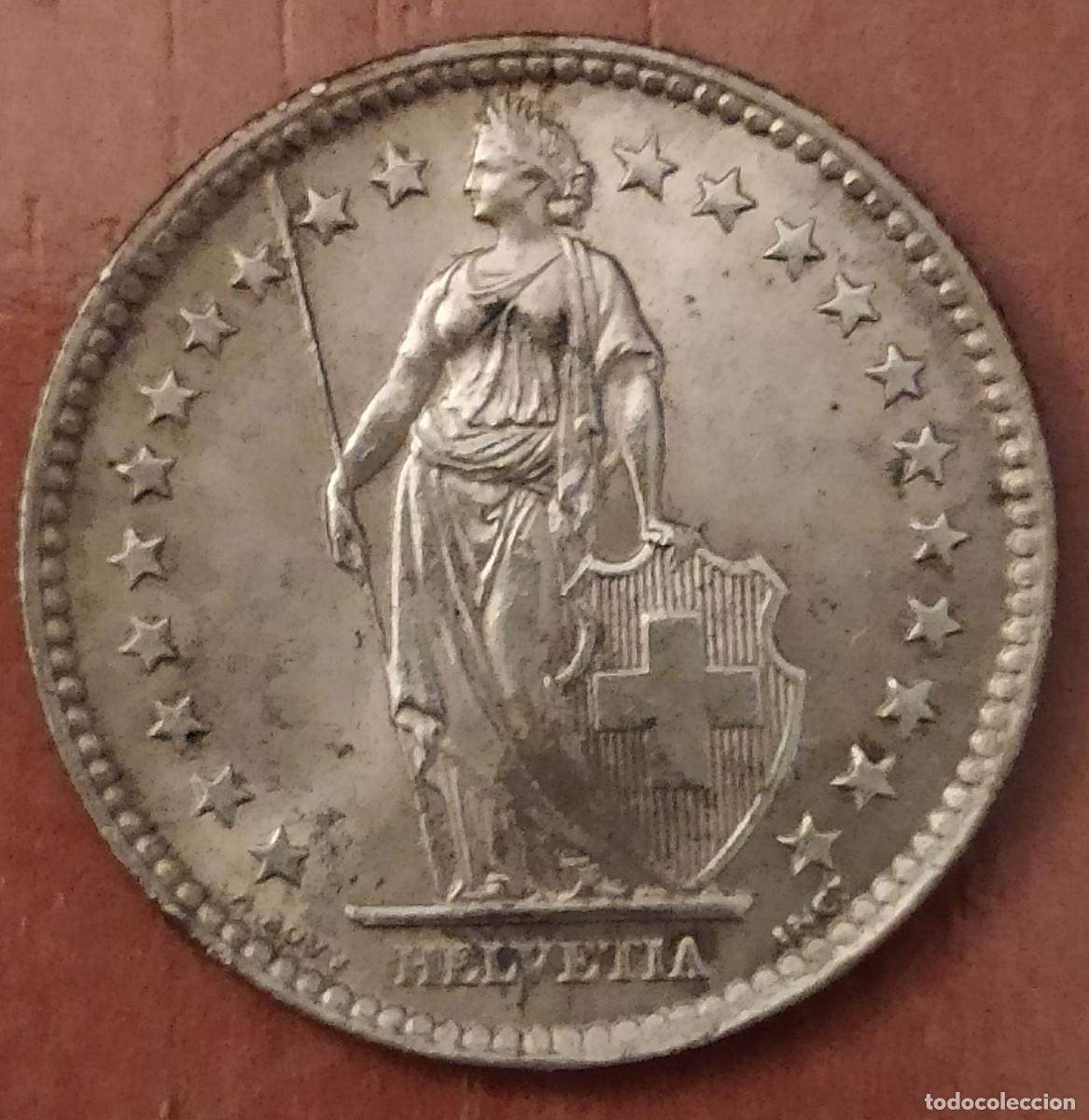 Monedas antiguas de Europa: MONEDA &ndash; SUIZA &ndash; 2 FRANCOS &ndash; PLATA 835 MIL&Eacute;SIMAS &ndash; 1964