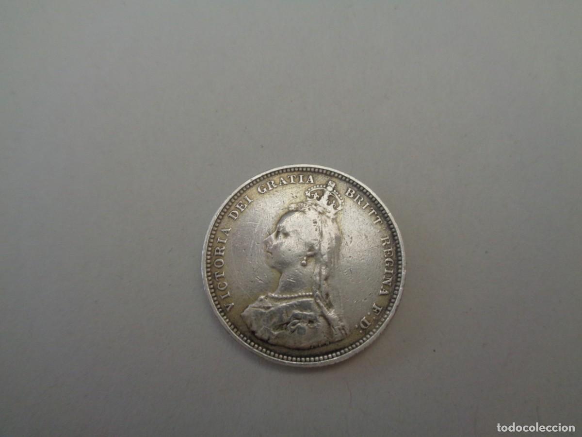 Monedas antiguas de Europa: 1 Chelin plata Reina Victoria inglaterra 1887