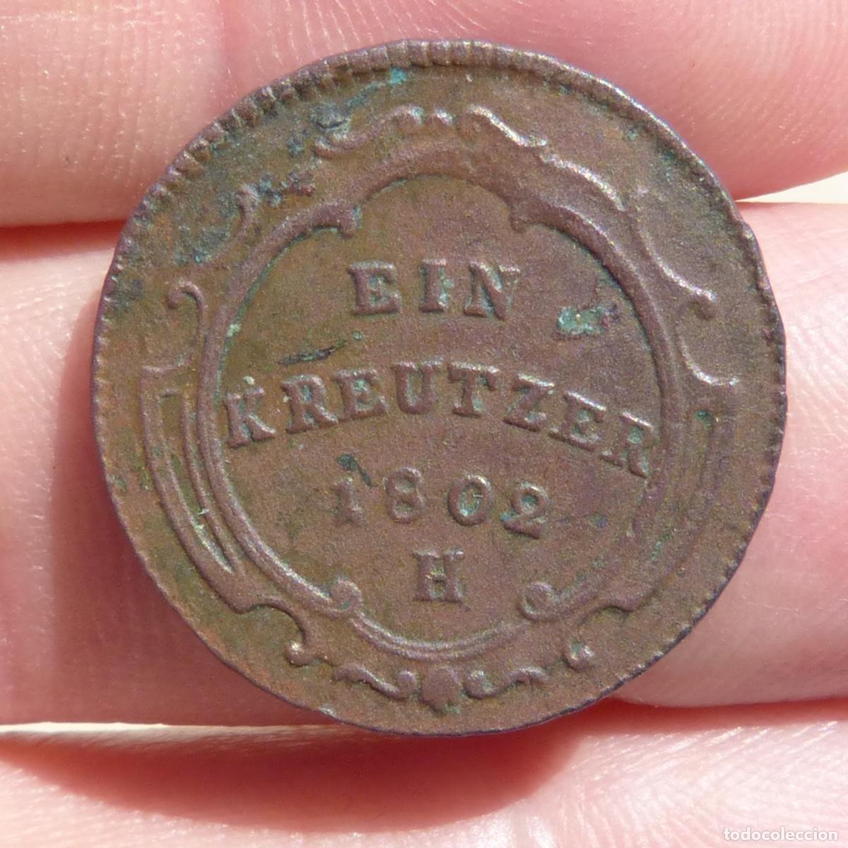 Monedas antiguas de Europa: Austria, 1 kreutzer 1802 H, 5,70gr. 23mm.