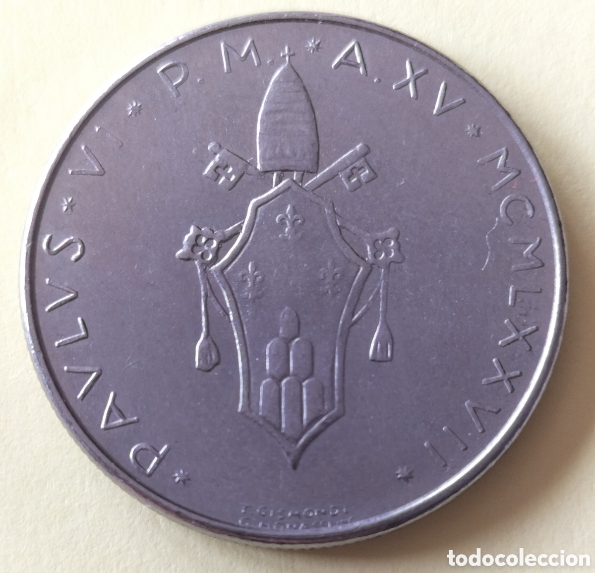 Monedas antiguas de Europa: Moneda 50 Liras 1977 Vaticano.