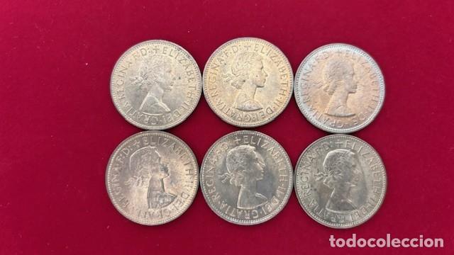 Monedas antiguas de Europa: 6 monedas 1 penique, Isabel II 1967, SC, SC-