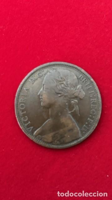 Monedas antiguas de Europa: 1 penique, Victoria 1868 escasa MBC