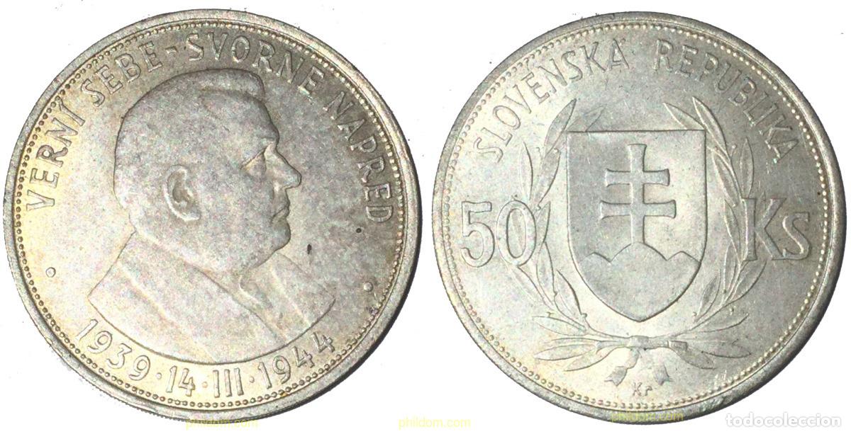 Monedas antiguas de Europa: 1901 ESLOVENIA 1944 SLOVENSKA 50 KS 1939 - 1944