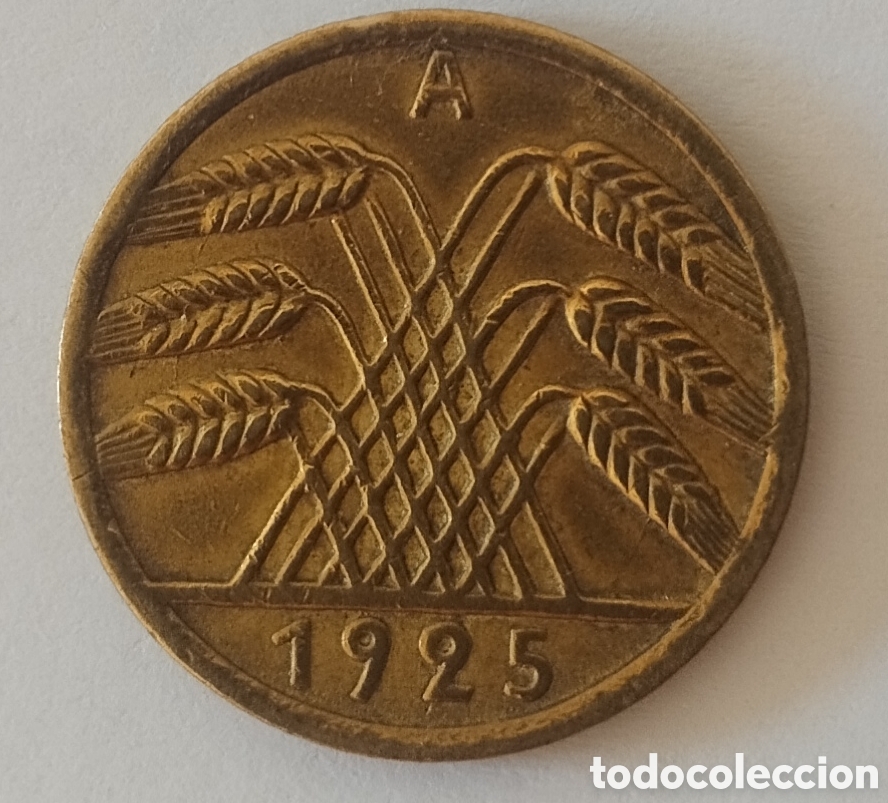 Monedas antiguas de Europa: MONEDA DE ALEMANIA 5 REICHPFENNIG 1925 A (FOTO)