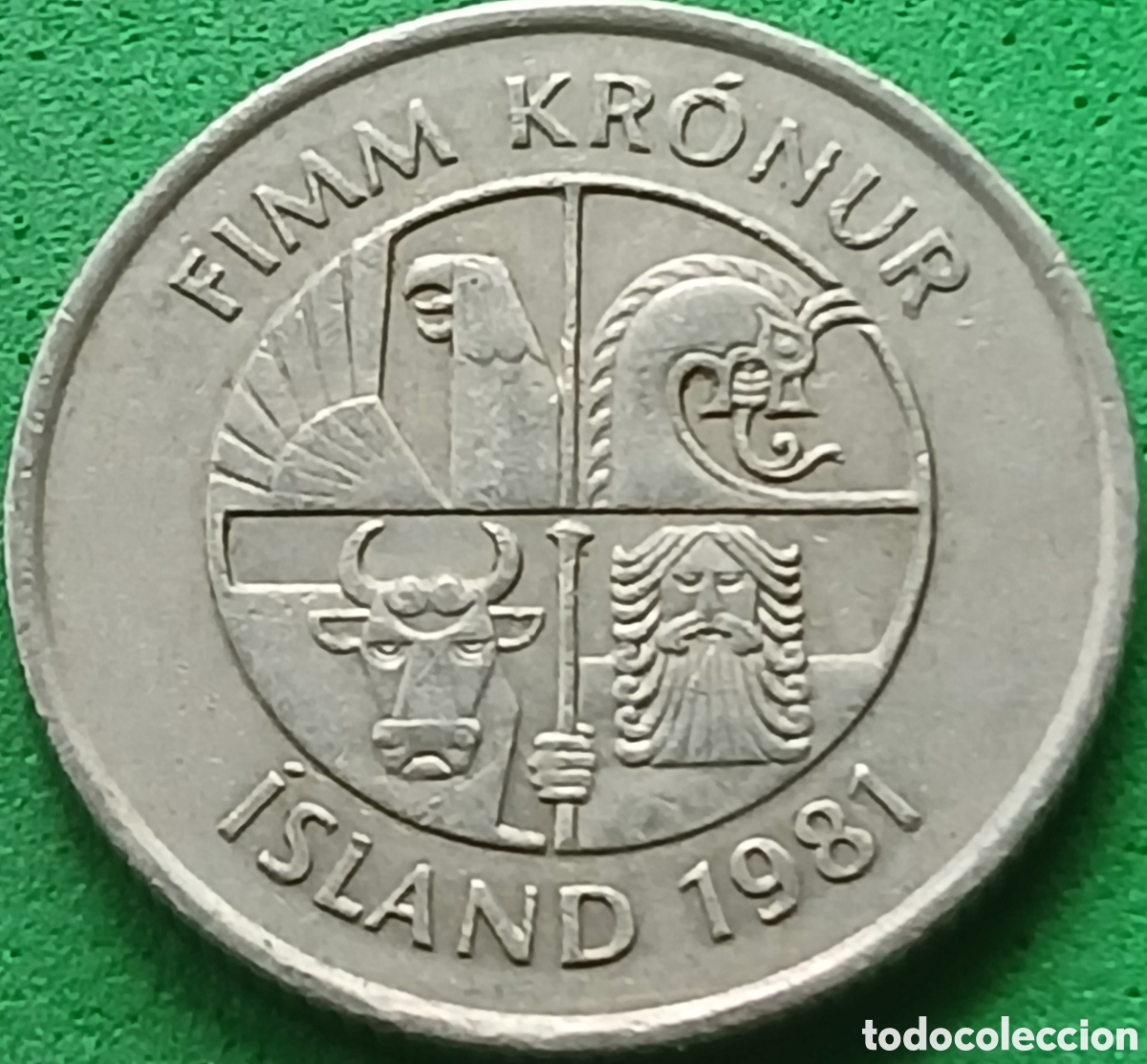 Monedas antiguas de Europa: Islandia 5 coronas 1981 km#28