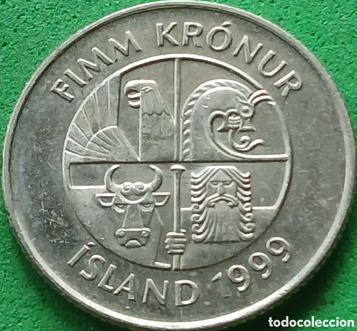 Monedas antiguas de Europa: Islandia 5 coronas 1999 km#28a