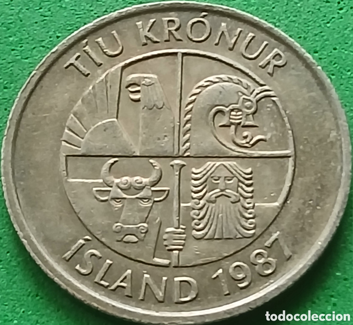 Monedas antiguas de Europa: Islandia 10 coronas 1987 km#29.1