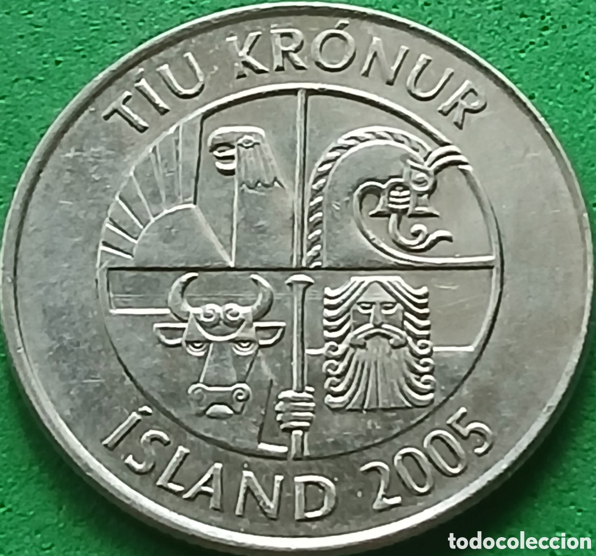 Monedas antiguas de Europa: Islandia 10 coronas 2005 km#29.1a