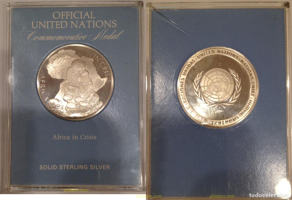 Monedas antiguas de Europa: 1576 NACIONES UNIDAS. Ginebra 1986 ONU UNITED NATIONS MEDALLA 1986 AFRICA IN CRISIS