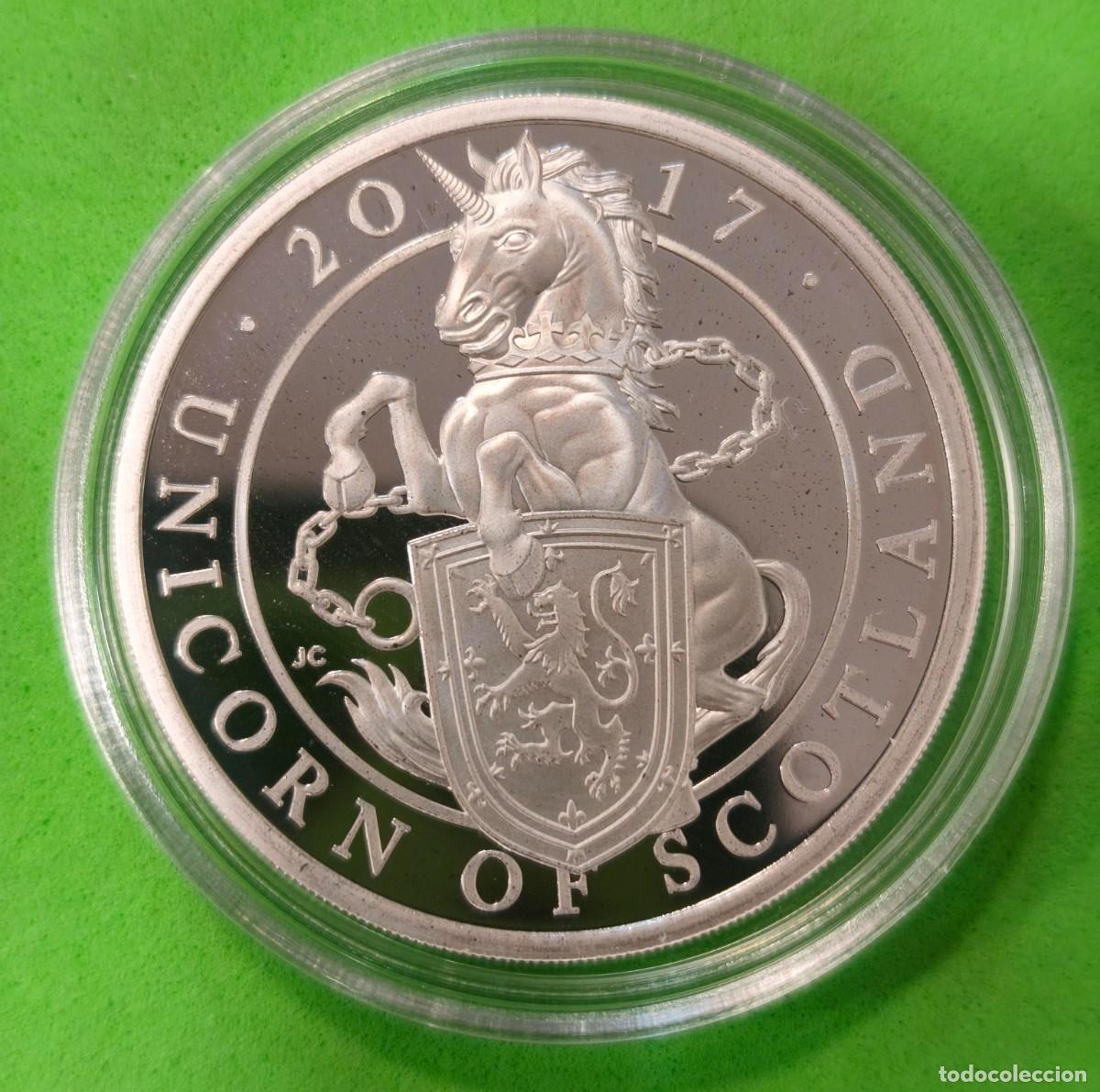 Monedas antiguas de Europa: REINO UNIDO. A&Ntilde;O 2017. 2 LIBRAS PLATA (999) UNICORNIO. PESO 31,21 GR