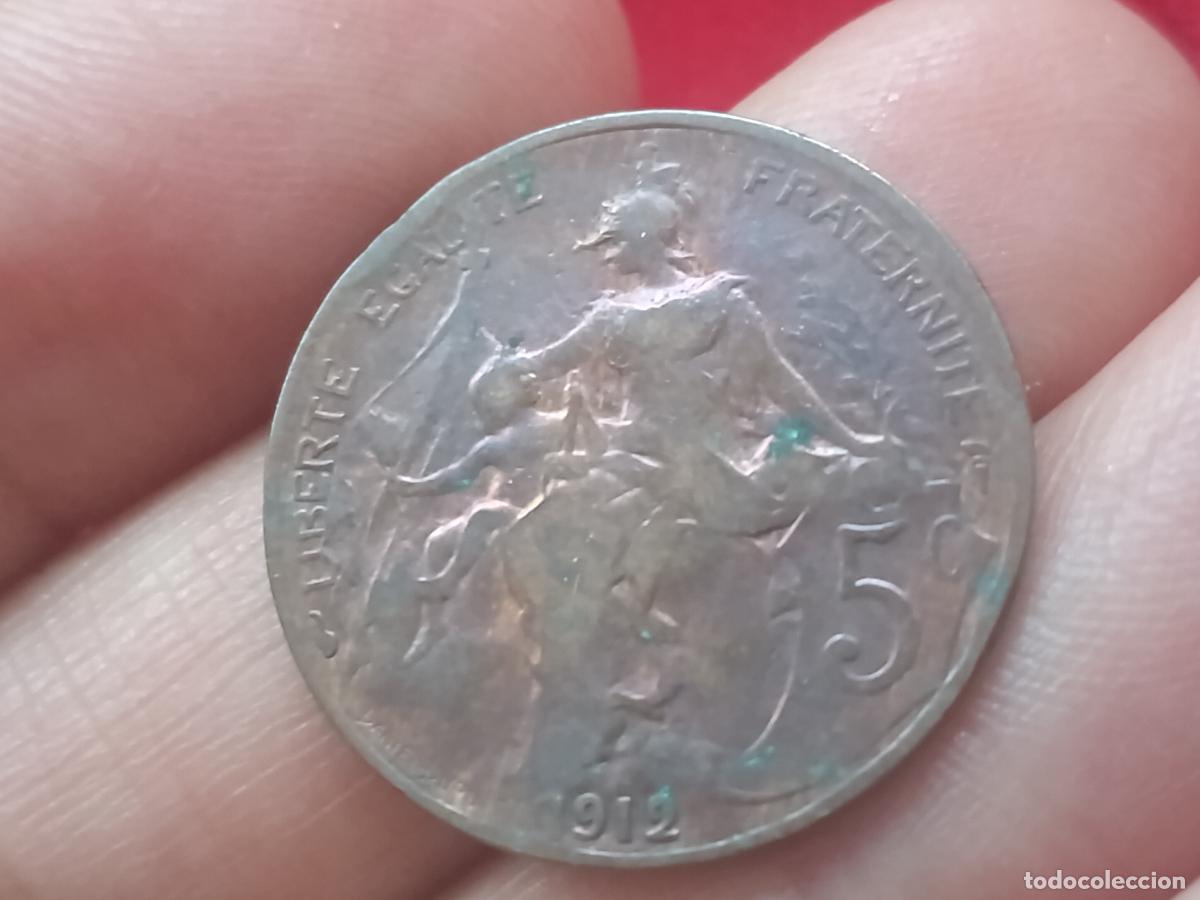 Monedas antiguas de Europa: Francia. 5 centimes 1912