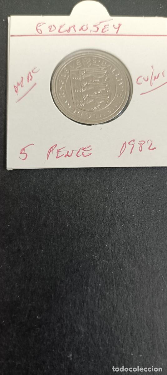 Monedas antiguas de Europa: GUERNSEY 5 PENCE 1982 MBC KM=29 (COBRE-NIQUEL)