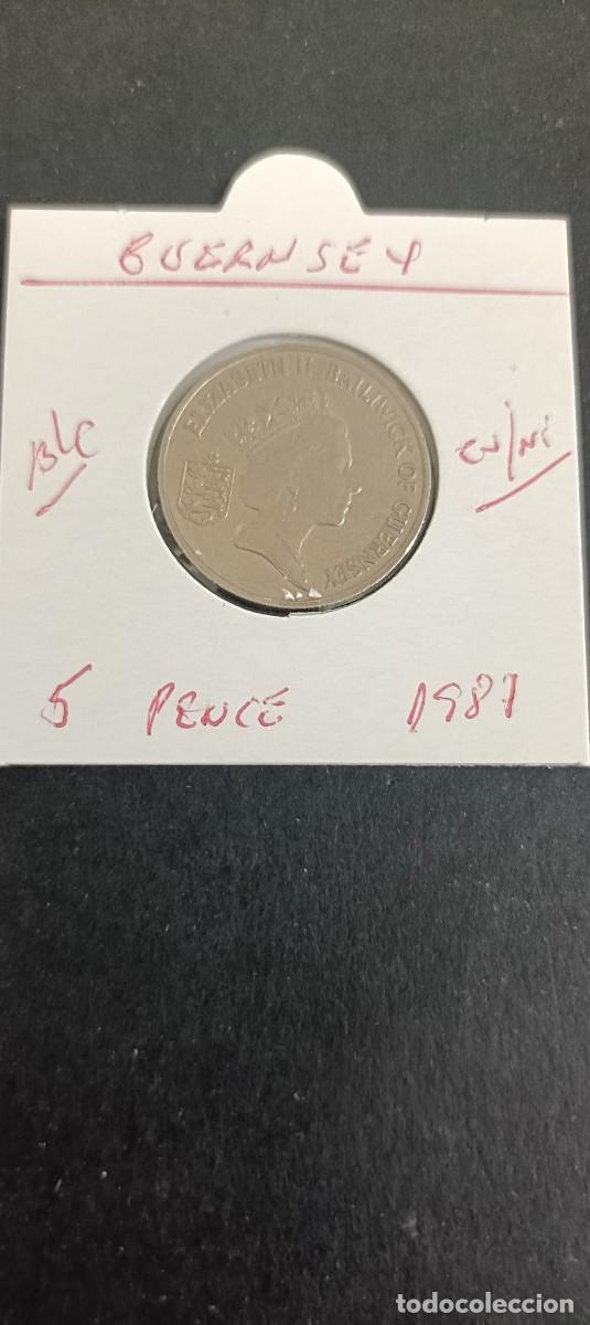 Monedas antiguas de Europa: GUERNSEY 5 PENCE 1987 BC KM=42.1 (CUPRONIQUEL)