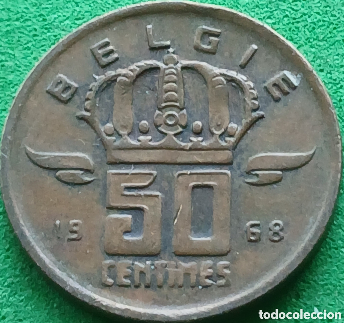 Monedas antiguas de Europa: B&eacute;lgica 50 centimos 1968 km#149 Belgie