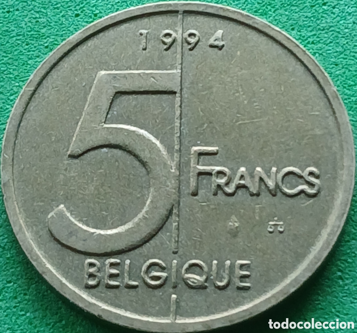 Monedas antiguas de Europa: B&eacute;lgica 5 francos 1994 km#189 Belgique