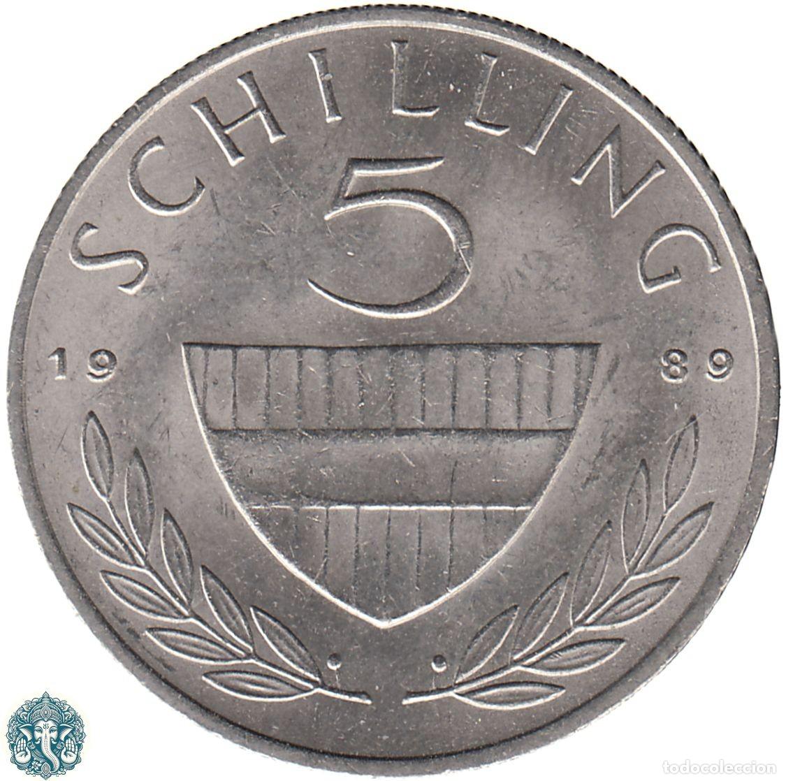 Monedas antiguas de Europa: AUSTRIA 5 Chelines 1989 KM#2889a