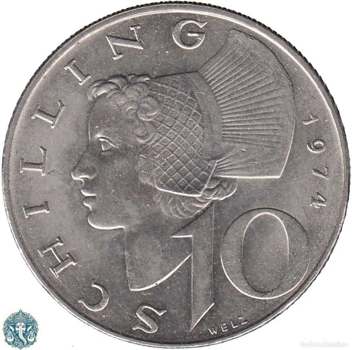 Monedas antiguas de Europa: AUSTRIA 10 Chelines 1974 KM#2918