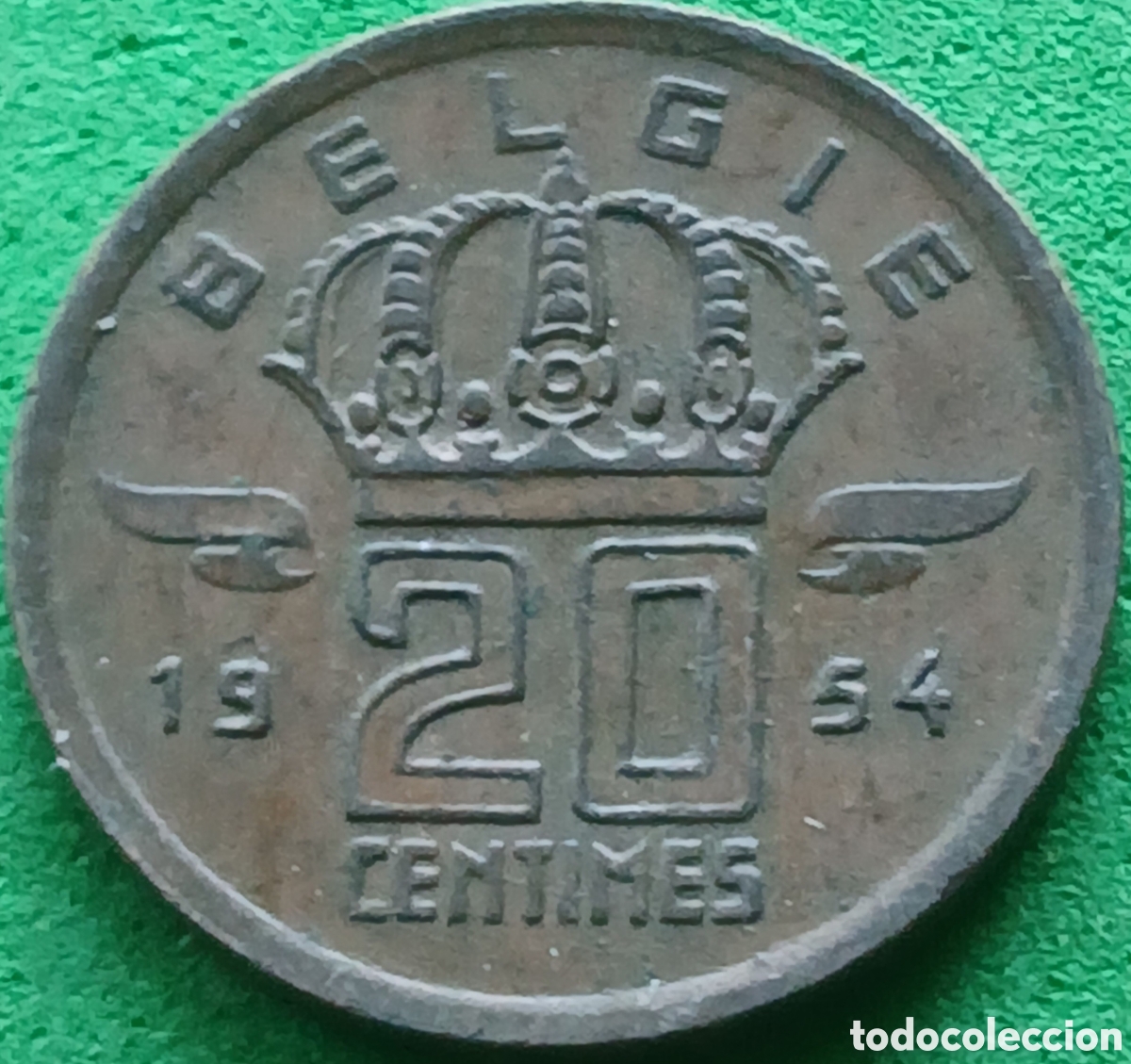 Monedas antiguas de Europa: B&eacute;lgica 20 centimos 1954 km#147 Belgie