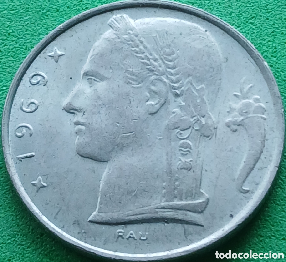 Monedas antiguas de Europa: B&eacute;lgica 5 francos 1969 km#135 Belgie