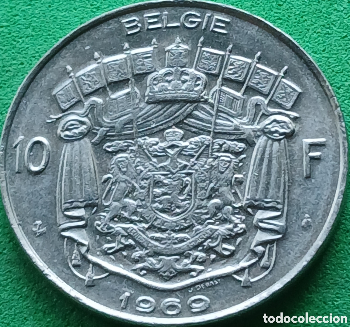 Monedas antiguas de Europa: B&eacute;lgica 10 francos 1969 km#156 Belgie