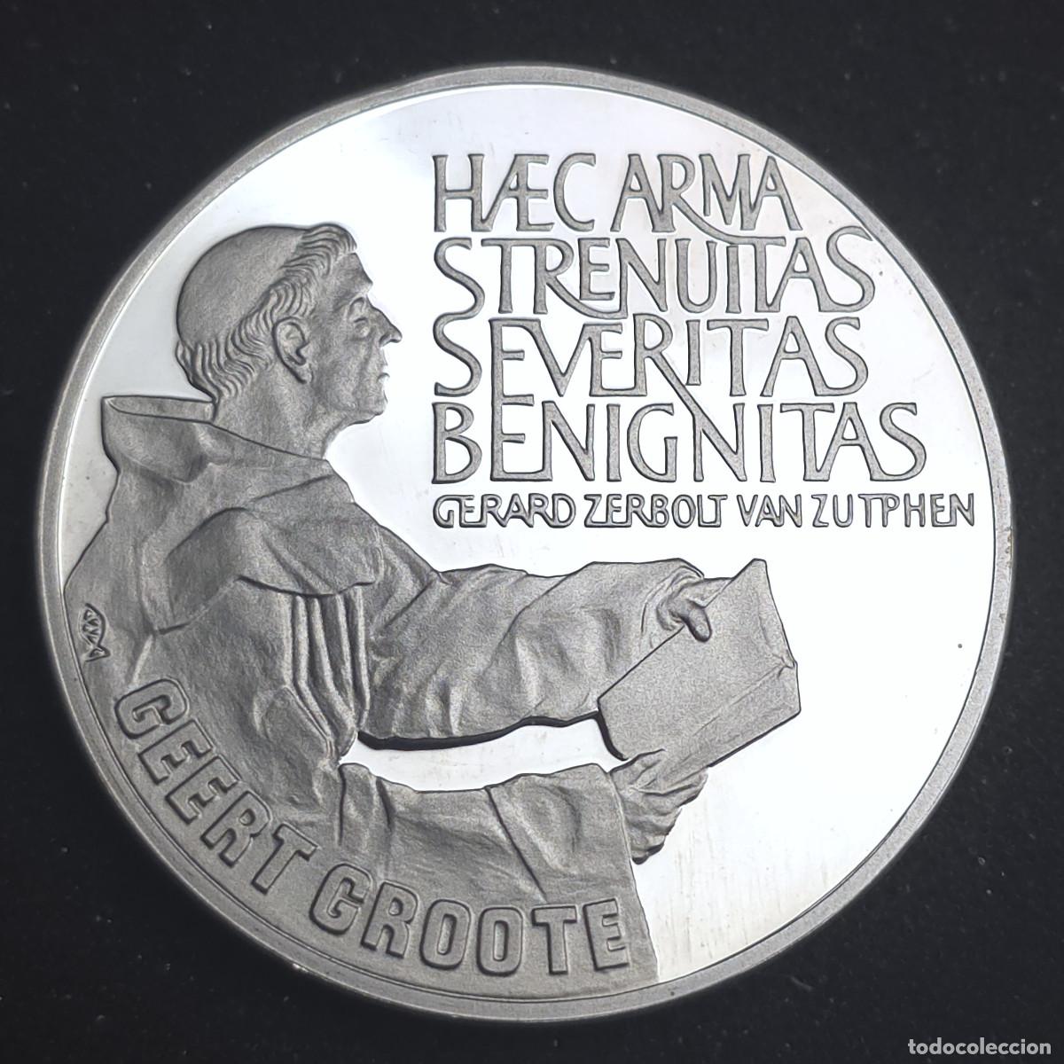 Monedas antiguas de Europa: MONEDA DE PLATA HOLANDA 25 ECU 1990 PROOF / 650&ordm; ANIVERSARIO NACIMIENTO DE GEERT GROTE