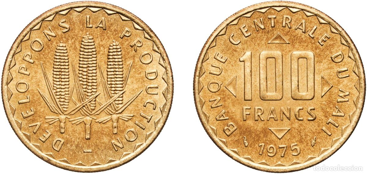 Monedas antiguas de Europa: Mali Republic 1975 100 Francs (FAO) Nickel brass Paris Mint (23000000) 8.03g UNC KM 10