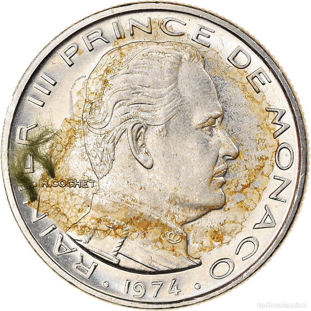 Monedas antiguas de Europa: [#820587] Moneda, M&oacute;naco, Rainier III, 1/2 Franc, 1974, MBC, N&iacute;quel, KM:145, Gadoury:MC
