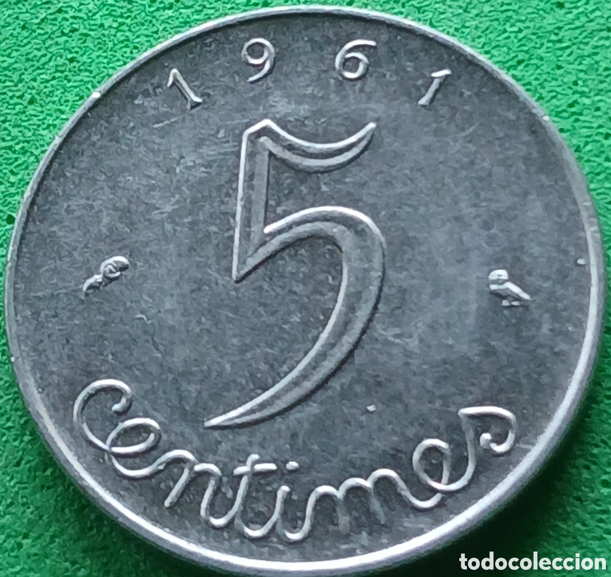 Monedas antiguas de Europa: Francia 5 centimos 1961 km#927
