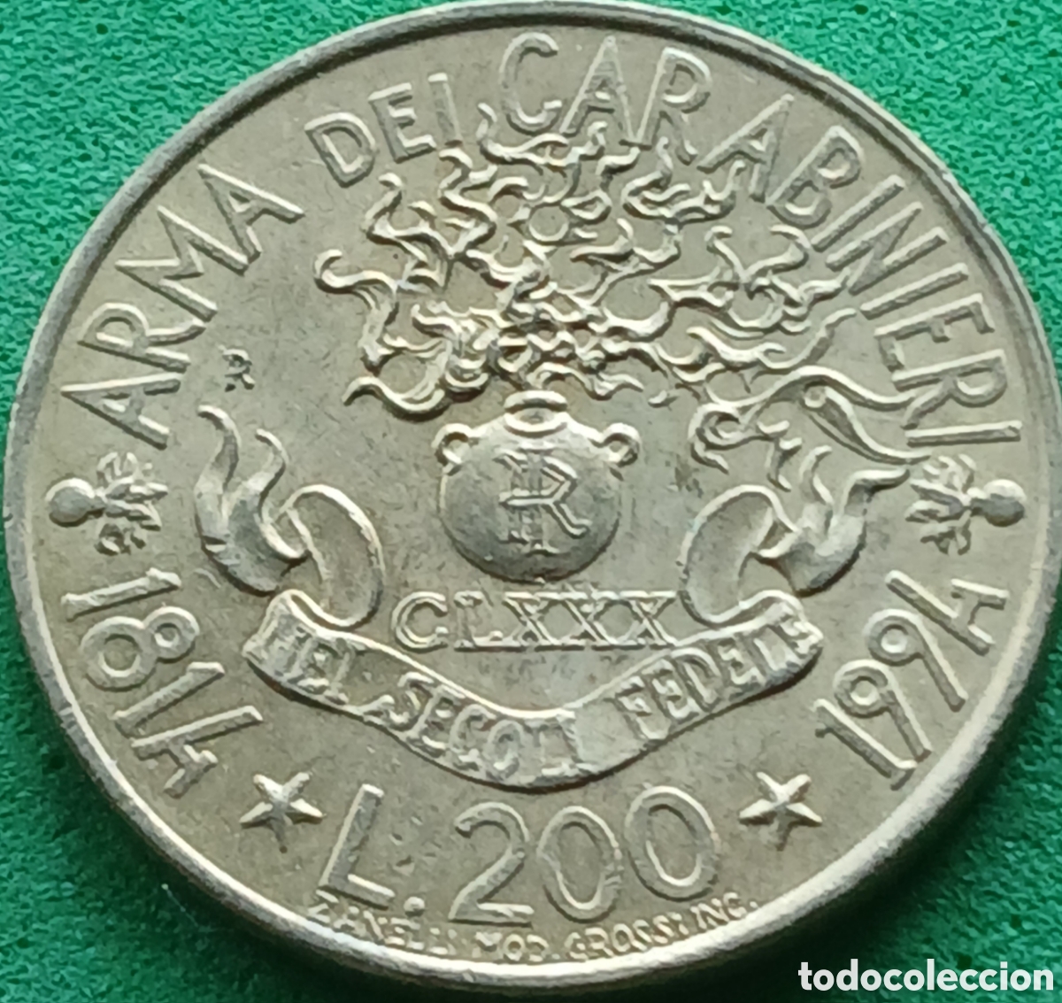 Monedas antiguas de Europa: Italia 200 liras 1994 km#164 Carabineros