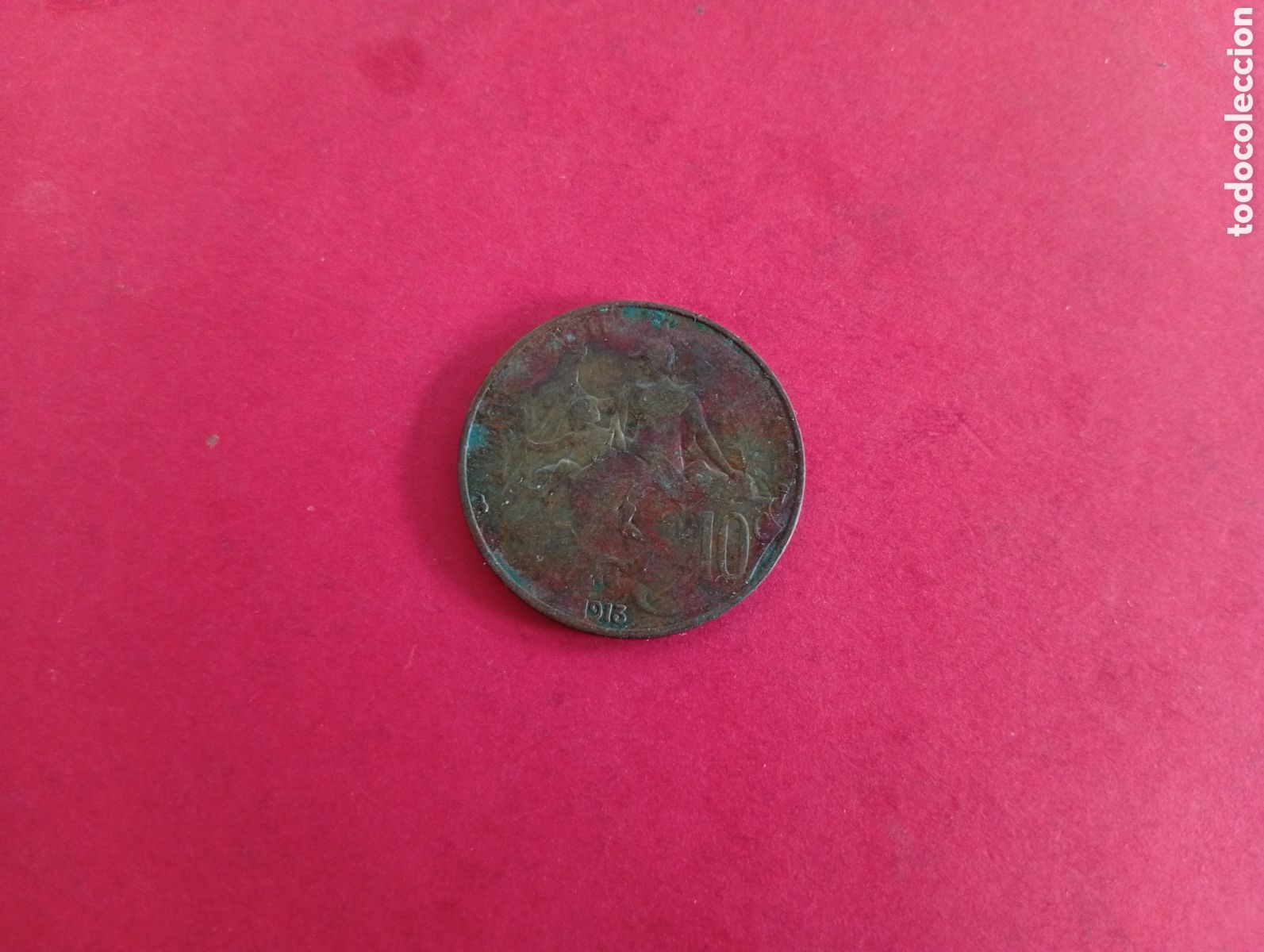 Moedas antigas da Europa: 10 centimes de Francia 1913