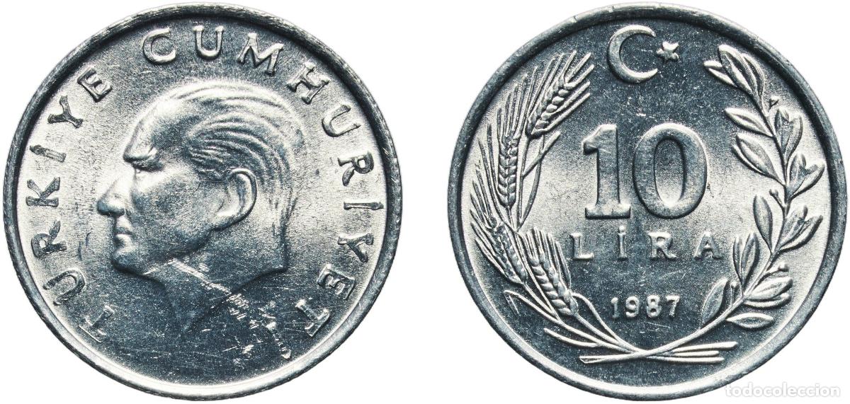 Monedas antiguas de Europa: Turkey Republic 1987 10 Lira Aluminium (Etial 30) (62340000) 2.37g UNC KM 964 Sch&ouml;n 483