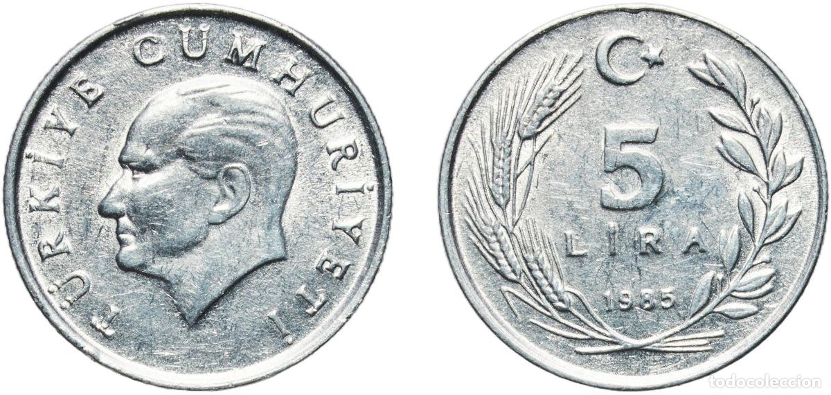 Monedas antiguas de Europa: Turkey Republic 1985 5 Lira Aluminium (Etial 30) (9405000) 1.68g AU KM 963 Sch&ouml;n 482