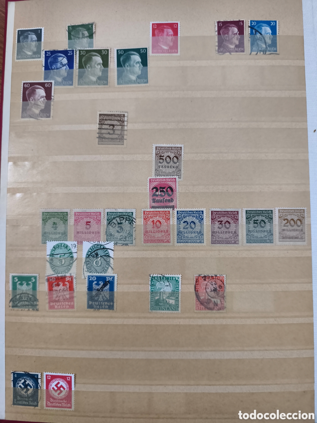 Monedas antiguas de Europa: &Aacute;lbum de sellos del mundo: Alemania Nazi, Irlanda, Francia, Austria, Finlandia, Belgica, grecia, etc