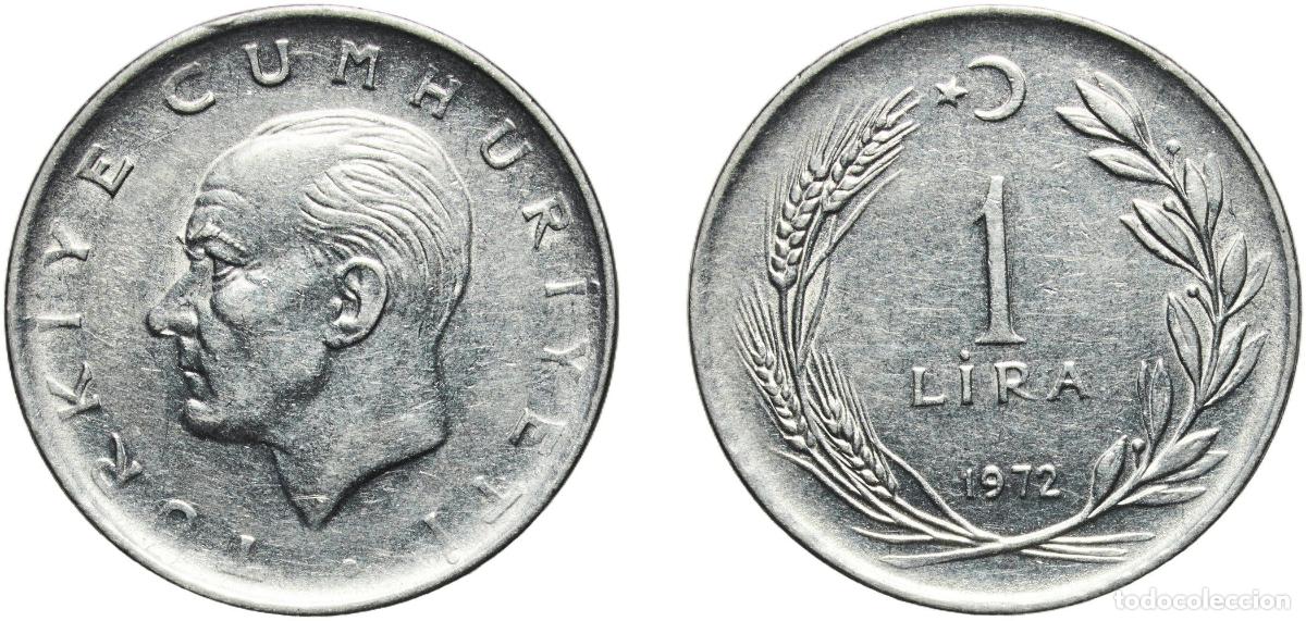 Monedas antiguas de Europa: Turkey Republic 1972 1 Lira Acmonital Turkish State Mint (26512000) 6.95g AU KM 889a.2