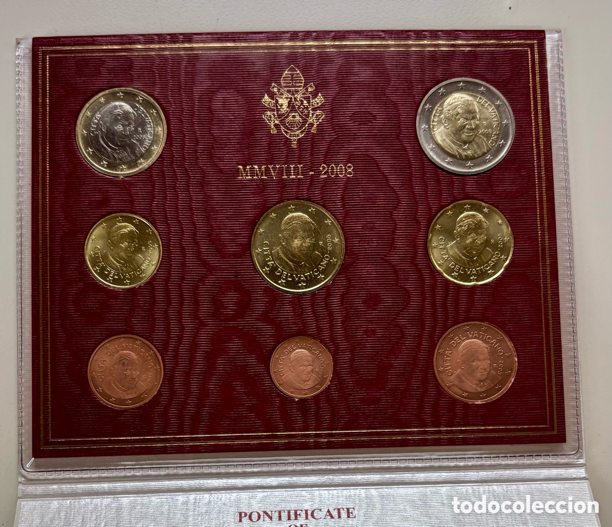 Monedas antiguas de Europa: Set Oficial Euros VATICANO 2008. Serie Monedas Euro FDC. Cartera Blister &euro;