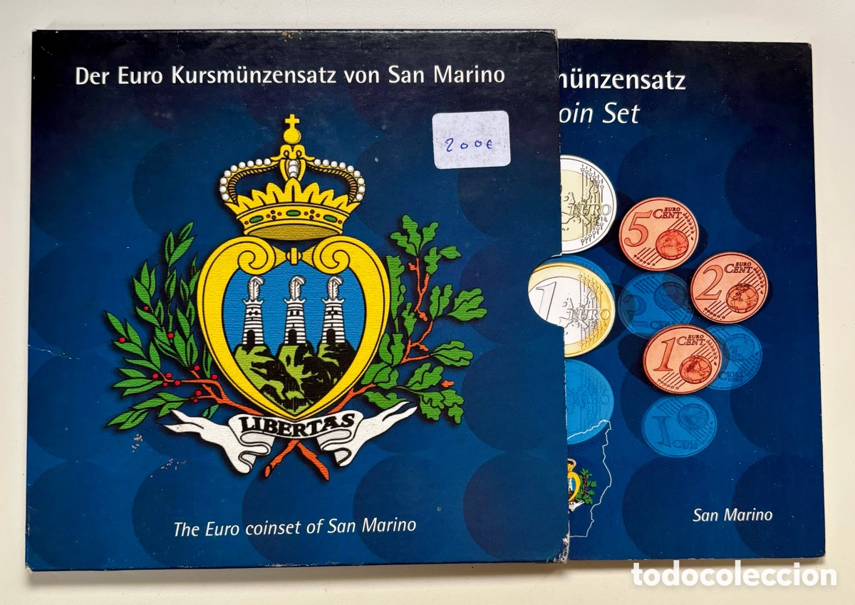 Monedas antiguas de Europa: Set Oficial Euros SAN MARINO 2002 . Serie Euro Monedas FDC. Cartera Blister &euro;