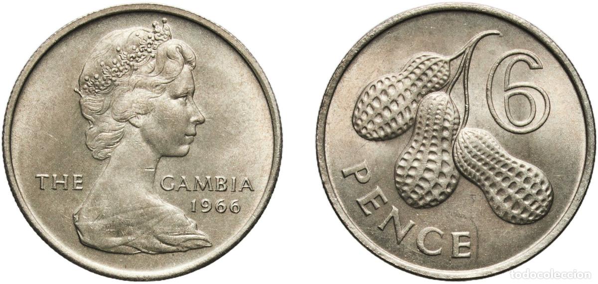 Monedas antiguas de Europa: The Gambia Constitutional Monarchy Within The Commonwealth 1966 6 Pence - Elizabeth II (2nd Portrai