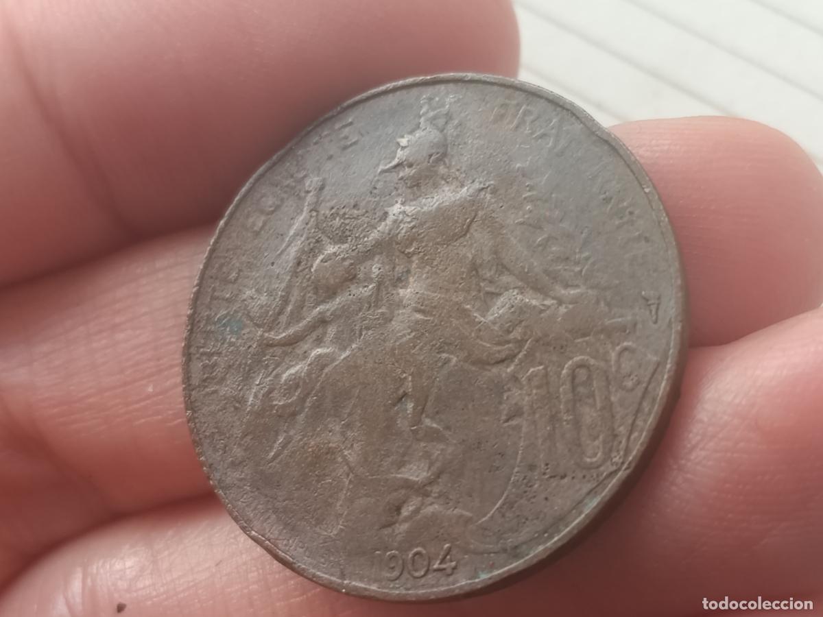 Monedas antiguas de Europa: Francia. 10 centimes 1904