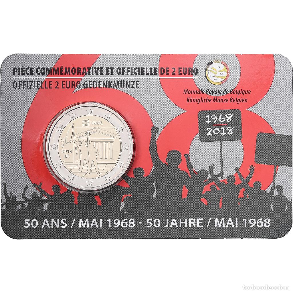 Monedas antiguas de Europa: [#1509327] B&eacute;lgica, 2 Euro, 50 Ans / Mai 1968, Coin card, 2018, Bimet&aacute;lico, FDC