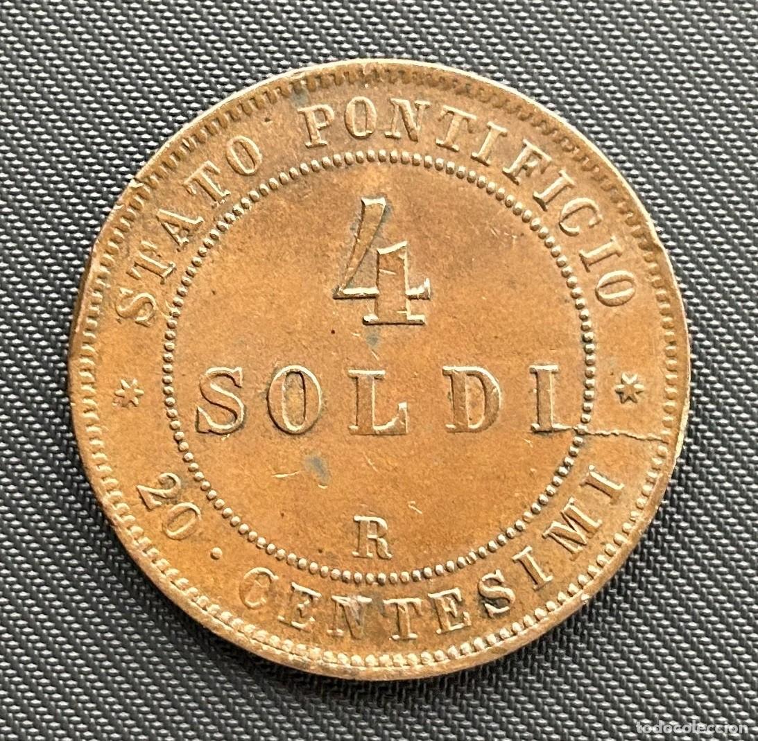 Monedas antiguas de Europa: 4 SOLDI 1867 LOS ESTADOS PONTIFICIOS