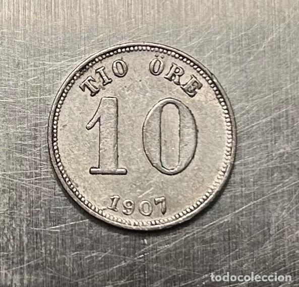 Monedas antiguas de Europa: 10 ORE 1907 SUECIA. PLATA LEY 400