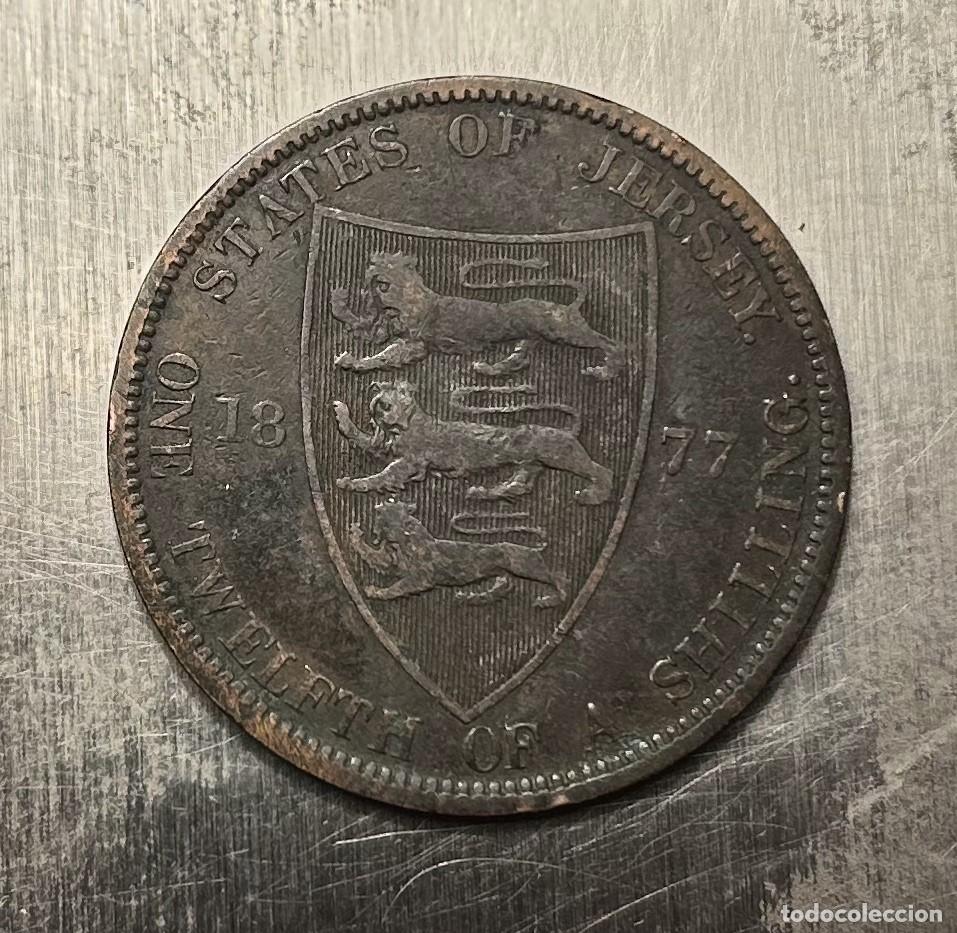 Monedas antiguas de Europa: 1/12 DE CHELIN 1877 JERSEY. CECA H BIRMINGHAM
