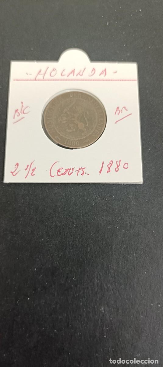 Monedas antiguas de Europa: HOLANDA 2 1/2 CENTIMOS 1880 BC KM=134 (BRONCE)