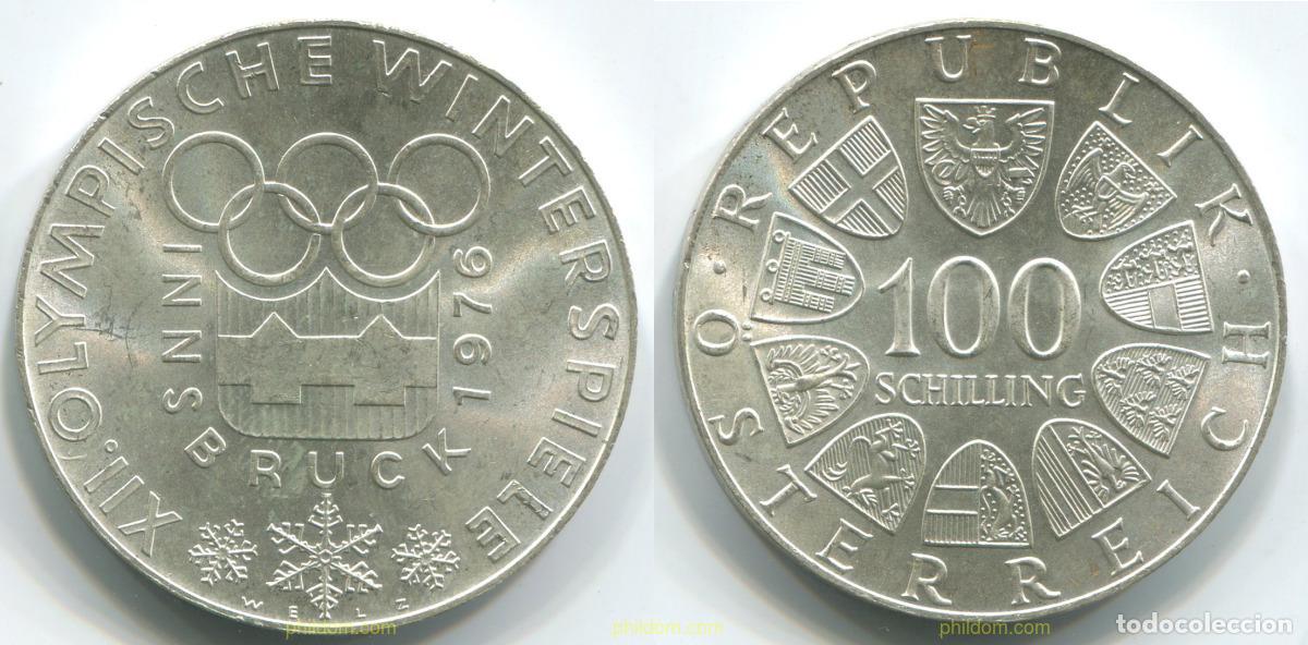 Monedas antiguas de Europa: 1078 AUSTRIA 1976 100 SCHHILLINS - 1976 INNSBRUC