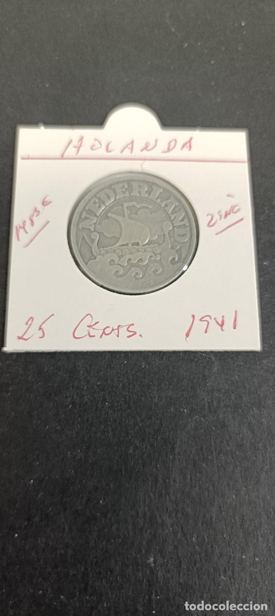 Monedas antiguas de Europa: HOLANDA 25 CENTIMOS 1941 MBC KM=174 (ZINC) II GM