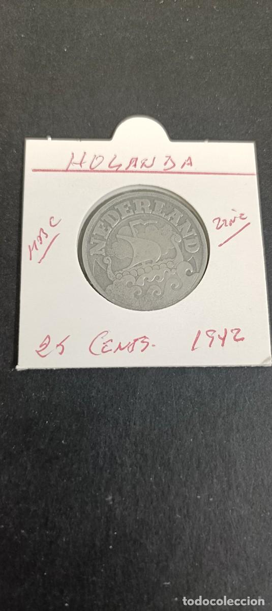 Monedas antiguas de Europa: HOLANDA 25 CENTIMOS 1942 MBC KM=174 (ZINC) II GM